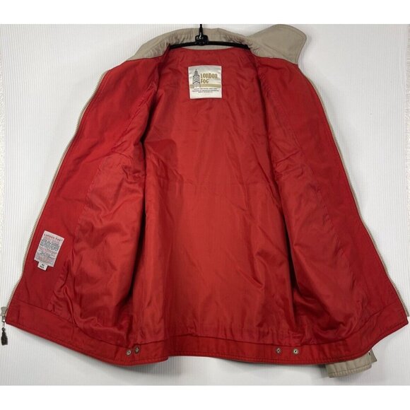 Vintage London Fog Jacket Mens 42 Beige Lightweight Windbreaker Classic - Picture 3 of 11
